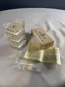 Vintage Bavarian 24% Lead Crystal For Princess House 4-Salts Bowls And Spoons 2” - Picture 1 of 8