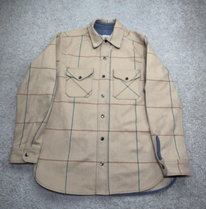 Gustin CPO Rustic Jacket Wool Blend Button Snap Jacket Shacket Tan Rugged Sz L - Picture 1 of 11