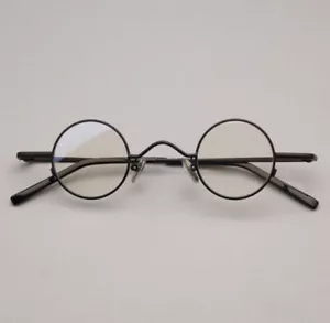 Ultralight Retro Classic Small Round 34mm Glasses Black Eyeglass Frame US Store - Picture 1 of 13