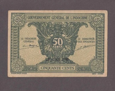 French Indochina 50 Cents Banknote P-91a ND-1942 - Image 1 of 2
