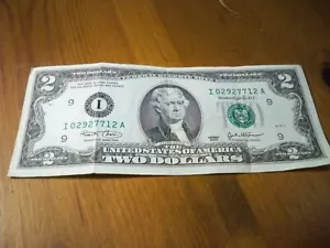 Zwei Dollar Schein 2003 seltene Serie A niedrige Nummer - Bild 1 von 2