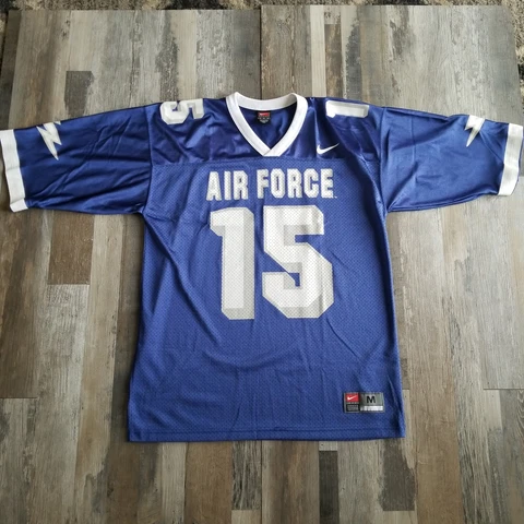 Nike Team Air Force Football Jersey Blue White 15 Mens Size M Cover