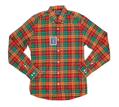 Club Room Plaid Slim Fit Men's Long Sleeve Button Down Shirt NWT Green/Gold - Image 1 of 2