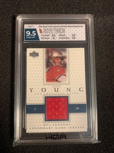 2000 Upper Deck Legends Legendary Game Jerseys #LJ-SY Steve Young  HGA 9.5