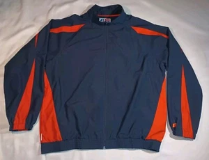 Vintage Russell Athletic Track Hoodie Jacke Navy Blau Orange Pullover XL - Bild 1 von 17