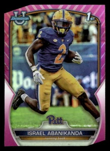 2022 Bowman University Chrome #95 Israel Abanikanda Pink Refractor Pittsburgh - Picture 1 of 2
