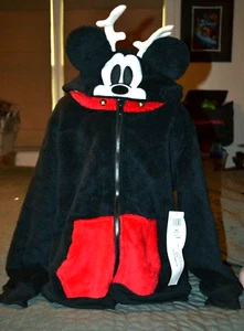 Disney Mickey Reindeer Hooded Fleece Jacket W/Jingle Bells Youth Size M (7/8) - Picture 1 of 7