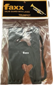 Faxx Trumpet / Cornet Valve Guard, Black Leather with Laces FTVG-2 - Picture 1 of 2
