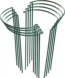 8 Pack Plant Support Stakes, Half round Metal Garden Plant Stake Indoor Peony Ca - Picture 1 of 12