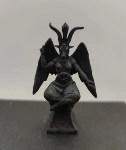 Baphomet Mini-Statue Bronze Ancient Occult Pagan Deity Goat Pendant Jewelry - Picture 1 of 5
