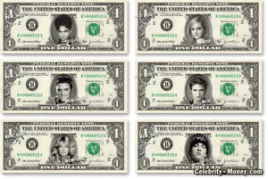CELEBRITIES on REAL Dollar Bill Cash Money Memorabilia Collectible Bank Note v1 - Picture 1 of 114