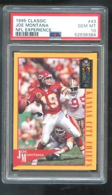 1995 Classic NFL Experience #43 Joe Montana PSA 10 Graded Football Card 1994 - Image 1 of 2