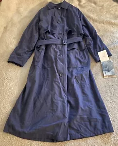 Neu mit Etikett London Fog The Raincoat kultiger Trenchcoat mit Gürtel blau Damen 8 herausnehmbares Futter - Bild 1 von 21