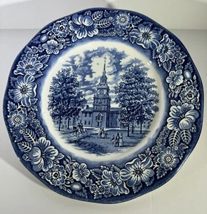 Staffordshire Liberty Blue Independence Hall Dinner Plate England Ironstone - Picture 1 of 2