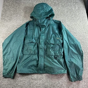 VINTAGE Orvis Flyfishing Jacket Mens XXL 2XL Green PVC Waterproof Full Zip Coat - Picture 1 of 18