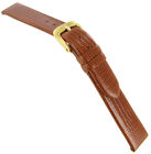 14Mm Di Modell Java Genuine Calfskin Lizard Grain Unstitched Tan Watch Band