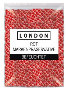 Kondome London 100 rote Kondome Erdbeeraroma Condome - Picture 1 of 3