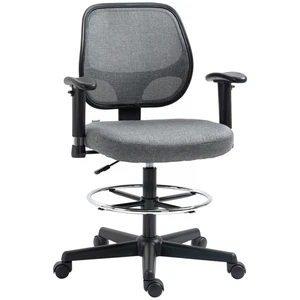 Drafting Chair Tall Office Stand Desk Chair Foot Ring, Arm, Wheel Vinsetto - Picture 1 of 9