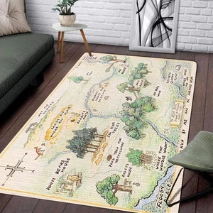 100 Acre Wood Jungle Rug – 5x8 ft, Fluffy Kids Room Carpet - Picture 1 of 6