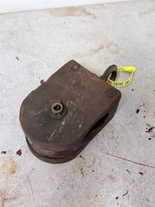 Alter antiker Vintage Holz Radblock & Tackle Riemenscheibe Scheune Holz Schiff Takelage - Bild 1 von 4