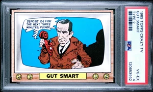 1969 Topps Crazy TV Gut Smart TYPE 2 Black Back Test Issue PSA 4 VERY RARE POP 2 - Picture 1 of 2
