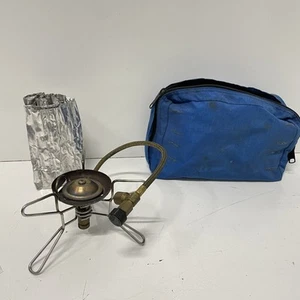 Stufa a zaino da campeggio vintage MSR RapidFire bruciatore singolo con borsa portaoggetti - Foto 1 di 7