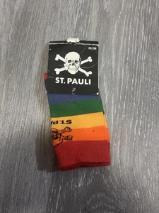 St Pauli Socks Socken Regenbogen Streifen Multi Color Skull Sz 35/38  - Picture 1 of 3