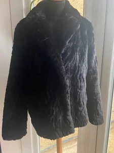Abrigo Chaqueta Mujer Wallis Piel Sintética Negro Talla Mediana 12-14 - Imagen 1 de 8