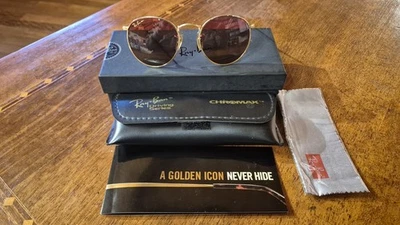 Occhiali ray ban Chromax Driving Series Titanio Oro 22k Rarissimi - Immagine 1 di 4