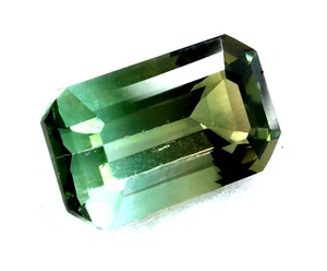 8.00Ct Natural Certified Green Tourmaline Untreated Emerald Cut Loose Gemstone - Picture 1 of 6