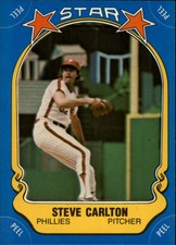 1981 Fleer Star Stickers Philadelphia Phillies Baseball Card #85 Steve Carlton