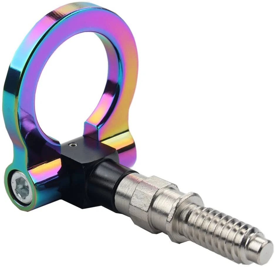 NEO Chrome Track Racing Style Bumper Bars Ring Tow Hook Fits For BMW 1 3 5 6 Z4 Foto 1 de 4