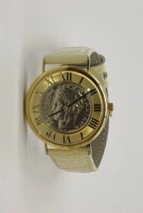 Vicence Italy 14k Gold Case Milor Repubblica Italiana Coin Watch Fresh Battery - Picture 1 of 12