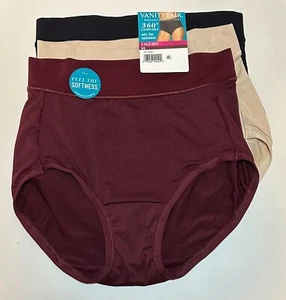 New 3 Vanity Fair Radiant Collection 360 Comfort Briefs Garnet/Neutral/Black 5/S - Picture 1 of 1