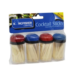 Pack of Wooden Cocktail Sticks - 4 x 100 - Picture 1 of 3