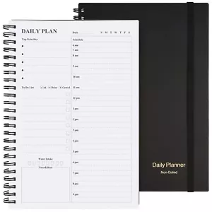 Daily Planner Undated To Do List Planner Notebook Spiral Appointment Planner - Picture 1 of 8