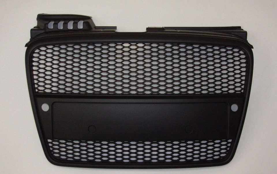 Audi A4 B7 2005-2008 Matte Black Grille RS Look w/ Sensor Hole Honeycomb - Imagem 1 de 1