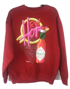 Vintage 1994 Tabasco Red Hot Pullover Two Sided Sweatshirt Size Large - Picture 1 of 9