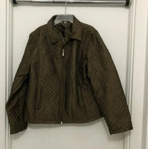 Jane Ashley leichte Damenjacke mit Reißverschluss Langarm braun mittel edel - Bild 1 von 9