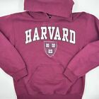 Harvard University Mens Pullover Hoodie Size S Red Burgundy Cotton Stretch