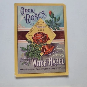 Standard American Toilet Odor Roses Perfumed Witch Hazel VTG Unused Label 4x4" - Picture 1 of 2