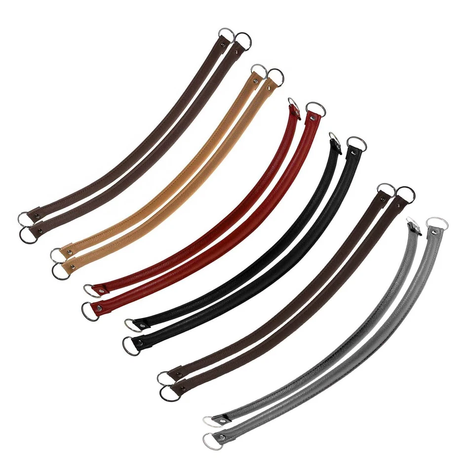 1 Paar Taschengriffe Kunstleder mit Ringen 48-50 cm, Griff Henkel Taschenhenkel  - Bild 1 von 1