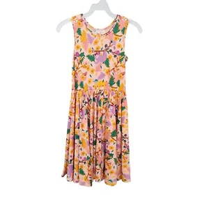 Dot Dot Smile Girls 8/10 Pink Sleeveless Floral & Sloth Print Dress  2451 - Picture 1 of 9