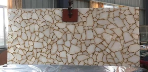 White Agate Stone Tops Dining Table, Handmade Furniture, Agate Console Bar Table - Picture 1 of 4