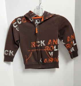 Arizona Jean Company Zipper Hooded Rock and Roll Graphic Sweatshirt Boys Size 4T - Picture 1 of 6