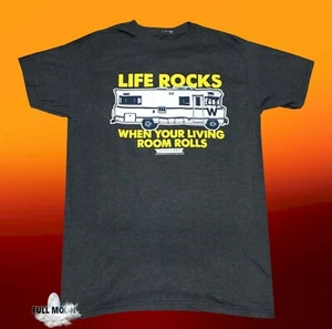New Winnebago Life Rocks When Your Living Room Rolls Mens Vintage T-Shirt - Picture 1 of 2
