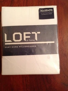 Loft zu Hause, pflegeleichte Kissenbezüge, 2er Pack weiß, Hausfrauenstil, neu in Verpackung - Bild 1 von 2