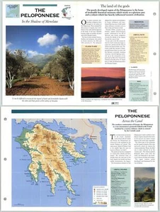 Peloponnese – Balkans & Central Europe - Atlas Of World -Fact File Fold-Out Pa - Picture 1 of 1