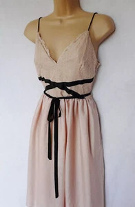 NEW NEXT Blush Vintage Pink Tie occasion wedding strappy lace Vintage dress 12 - Picture 1 of 3
