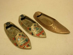 Lot of 3 Metal Shoe Ashtrays: 2 Marked ORA Israel - Picture 1 of 6